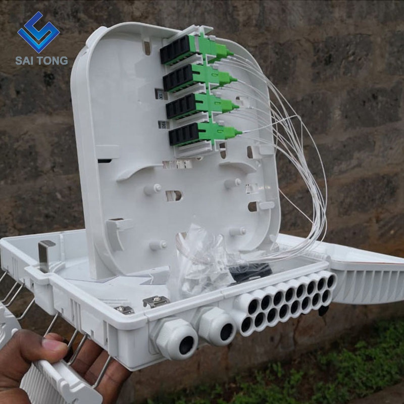 Cixi made16 cores termination box sc/upc FTTH 16 core distribution box Waterproof Rubber Cable Gland Gpon onu Fiber Junction Box