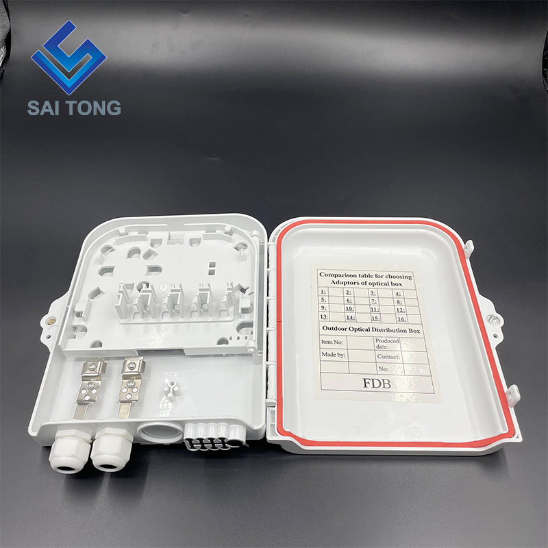 FTTH 8 Core Plastic Fiber Access Terminal Box Outdoor 8 Ports Waterproof Rubber Cable Gland Gpon onu Fiber Optic Box FDB/ATB