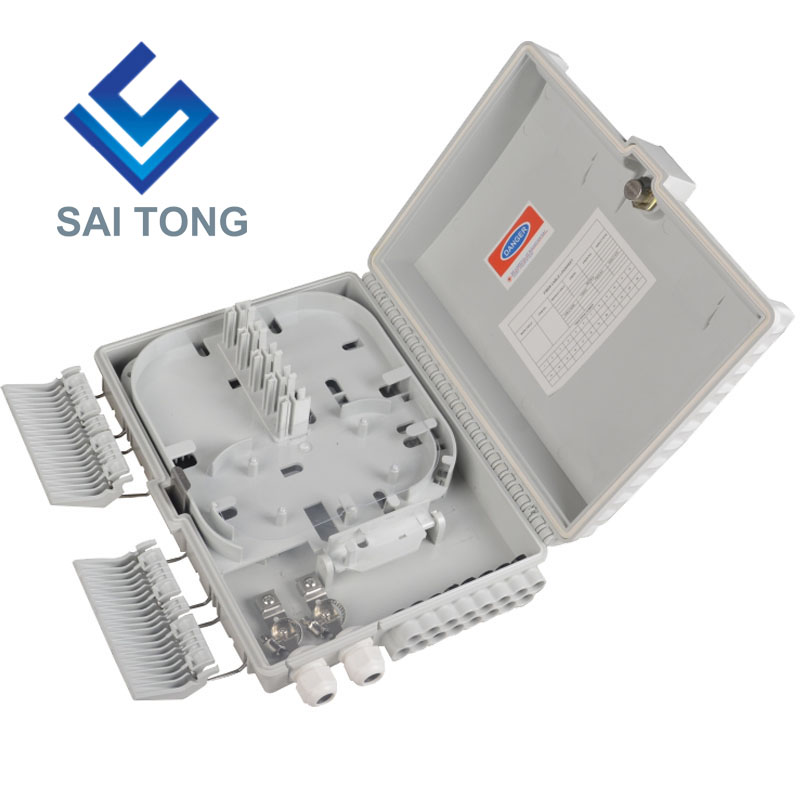 China good quality 16 cores gray abs distribution box sc upc fiber terminal box FTTH fiber optic terminal box wall-mounted FOB