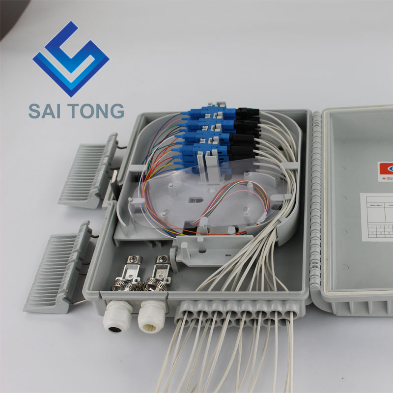 China good quality 16 cores gray abs distribution box sc upc fiber terminal box FTTH fiber optic terminal box wall-mounted FOB