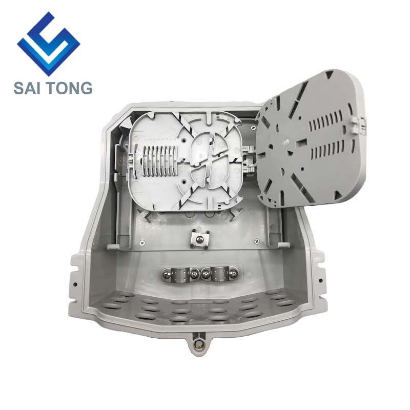 FTTH Saitong IP65 16 core fiber optic Terminal Box PC+ABS Material Outdoor 16 Ports Distribution Boxes with 2 tray