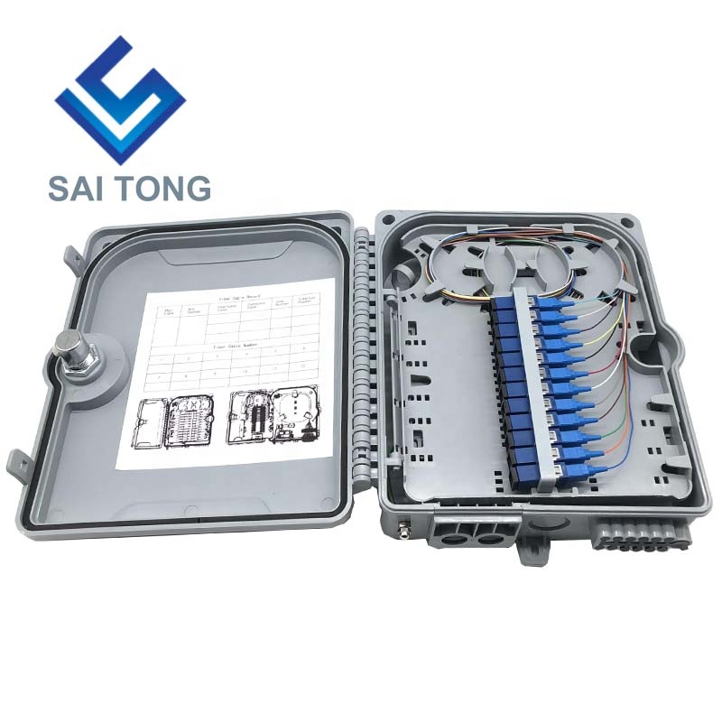 FTTH Outdoor 12 Core/port IP65 Fiber optic Connector Box Waterproof Cable Gland Gpon Onu Fiber Optic Splice Box Plastic BOX NAP