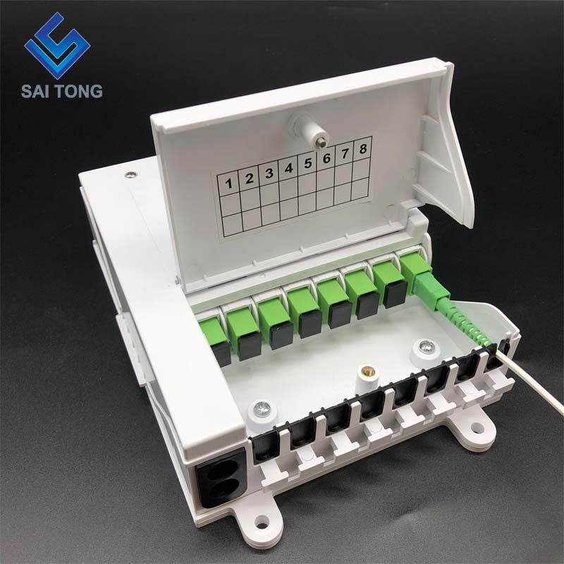 Cixi Saitong FTTH 8 Core fiber optic terminal box indoor and outdoor 8 ports Mini wall mounted New product with Ukrainian style