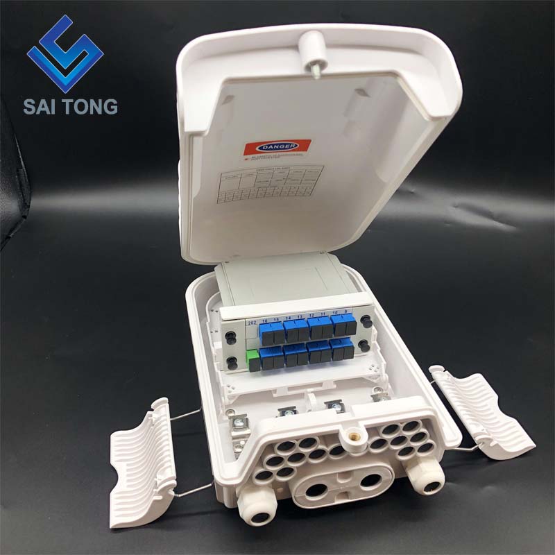 Saitong 16 Core fiber optic closure box PLC FTTH FTTX FTTP Fiber Termination Box IP65 outdoor Optical Fiber Joint Box NEW Style