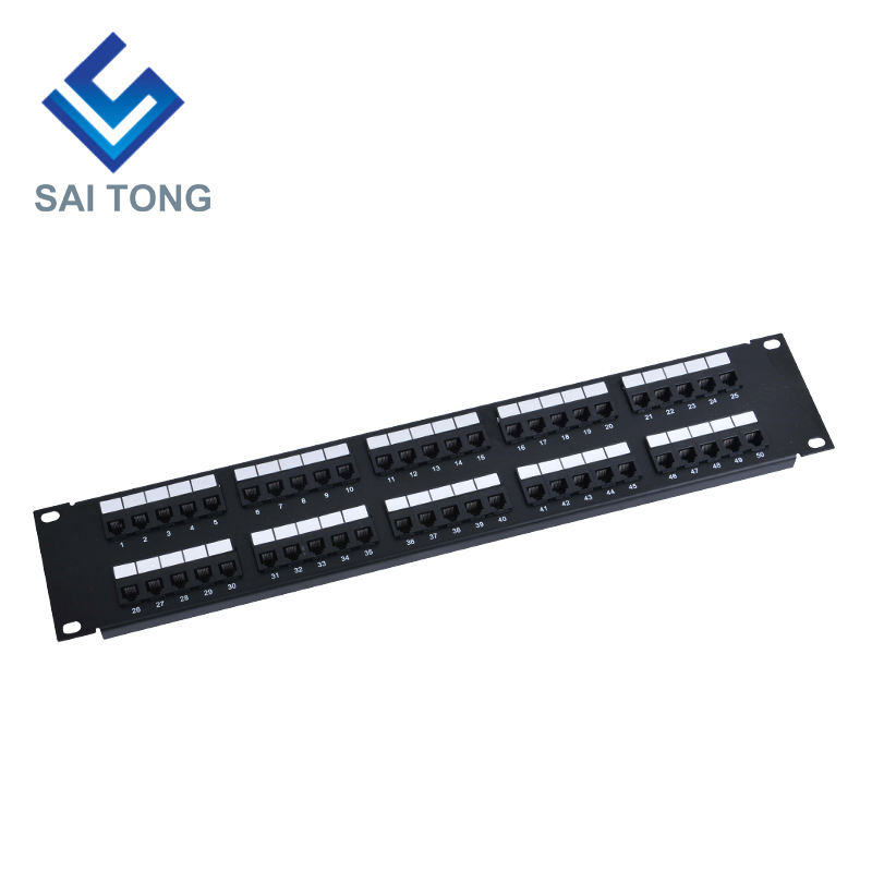 2U 19'' 50 Ports RJ11 Krone Jackets,Steel Bracket Cat3 Patch Panel Blank Unshielded utp Cat3 RJ11 Patch panel