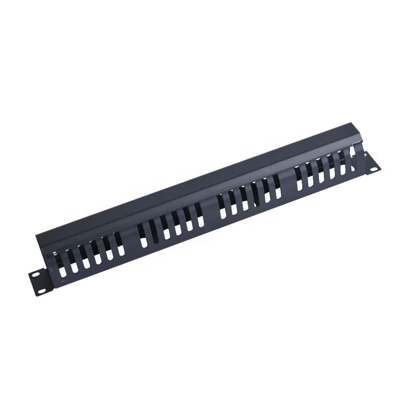 2022 Customization 19 inch 1U 24 Port Metal Network Rack Cable Management With Metal Cover PLate