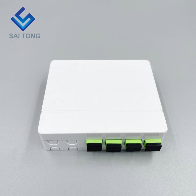 Manufacturing FTTH outdoor 4 core SC/APC Dust Shutter Adapter Splitter Terminal Box/Factory Price Fiber Optic Wall Socket