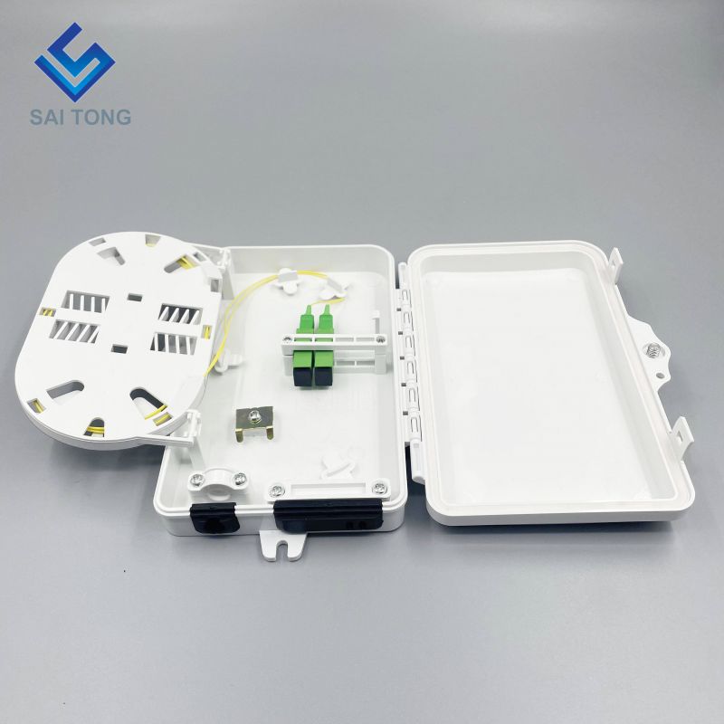 IP65 Supply 1/2 port mini FTTH optic fiber box outdoor plastic 2 core fiber terminal box with SC LC adapter