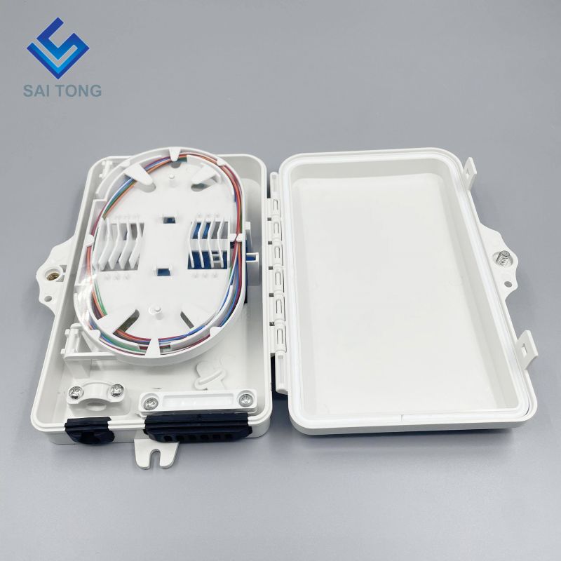 Saitong 1/6 Ports FTTH FTTX 6 core fiber optic distribution box PLC support box ABS optic box