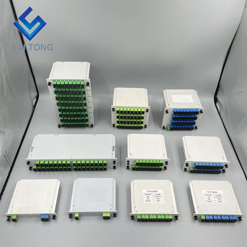 1:4 SC/APC Rack Mount Plc Splitter ABS Box SC UPC Connectors Cassette Type 1X4 Optical Fiber Splitter