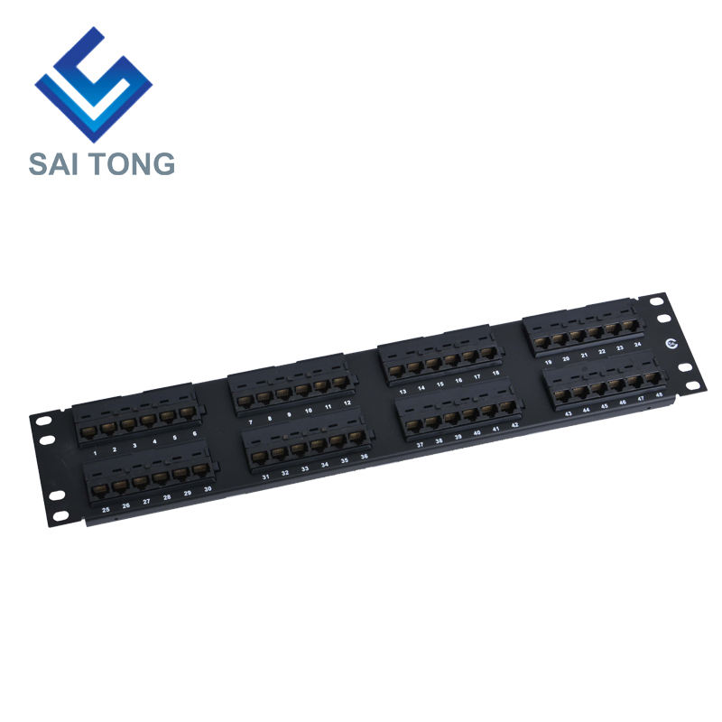 2U 19'' 48 Ports RJ45 Krone Jackets,Steel Bracket Cat6 Patch Panel Blank Unshielded utp Cat5e CAT6 CAT6A RJ45 Patch