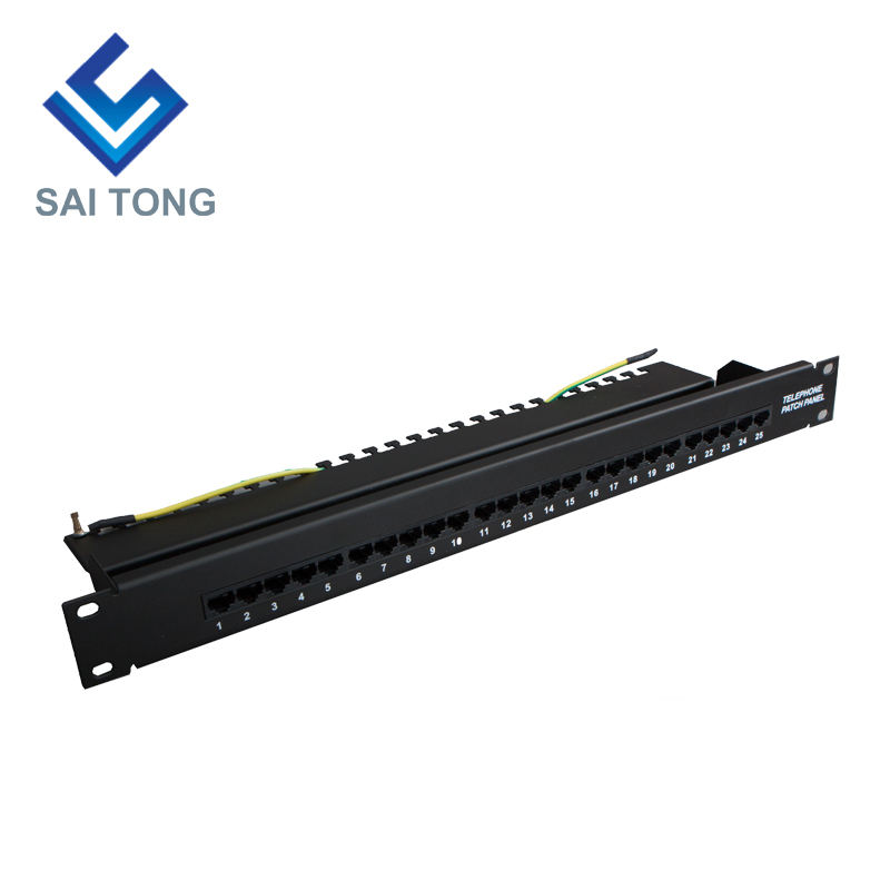 1U 19'' 25 Ports RJ45 Krone Jackets,Steel Bracket Cat6 Patch Panel Blank Unshielded utp Cat5e CAT5 RJ45 Patch panel