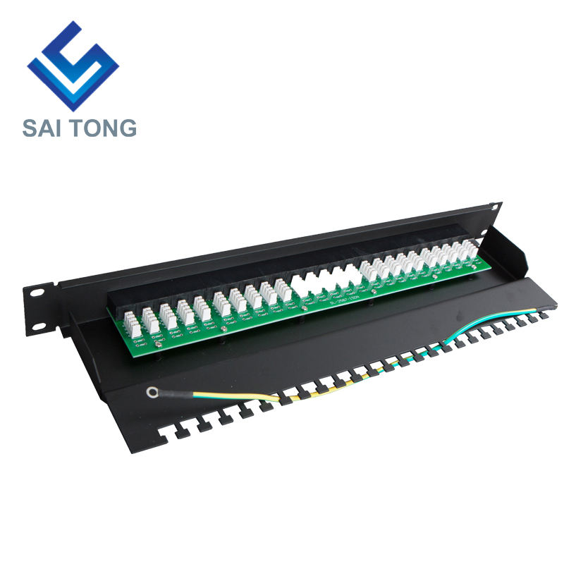 1U 19'' 25 Ports RJ45 Krone Jackets,Steel Bracket Cat6 Patch Panel Blank Unshielded utp Cat5e CAT5 RJ45 Patch panel