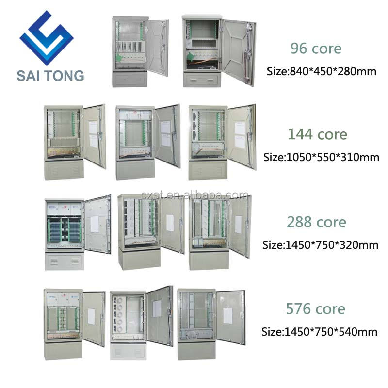 SaiTong FTTH Splice 288 Core fiber optical SMC cabinet waterproof IP55 smc fiber cabinet Support for Standard or Customized