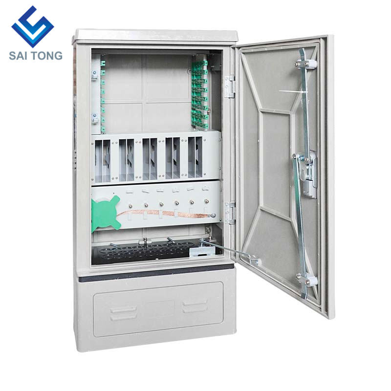 Saitong FTTH 96 core optical fiber ftth distribution cabinet hub SMC optic fiber distribution cross connection ODF DDF cabinet