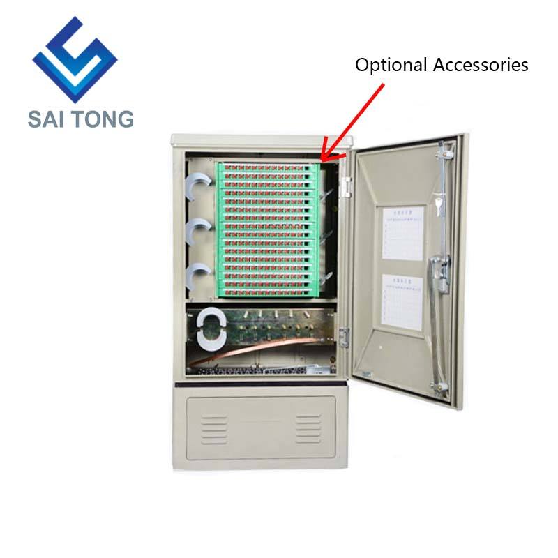 SaiTong FTTH 144 Core cross connect cabinet of telecom equipment SMC outdoor waterproof IP55 144 core fiber optic cabinets ODF