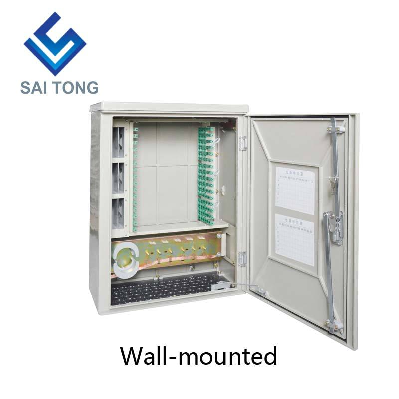 SaiTong FTTH 144 Core fiber distribution hub cabinet SMC Material waterproof outdoor access 144 fiber optic cabinet