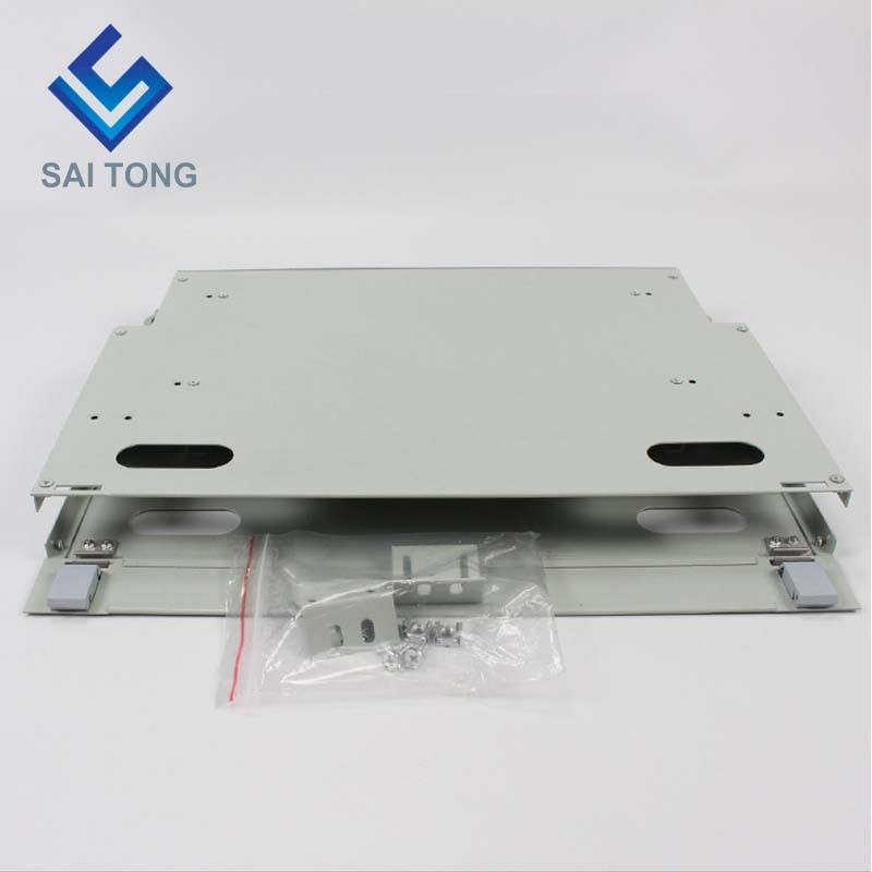 SaiTong FTTH 19 Inch Rack Mount 12 Port Cabinet SC/FC ODF 1 U 12 core Optical fiber Distribution Frame Optional Full Load