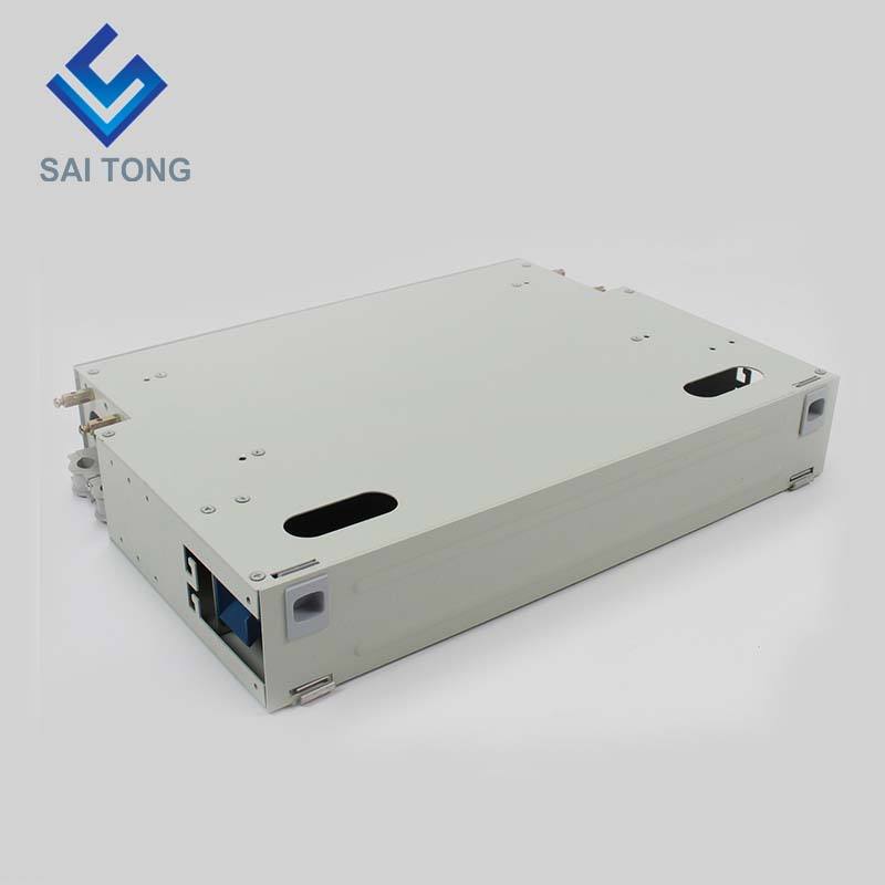 SaiTong FTTH 19 Inch Rack Mounting 24 Port Cabinet SC/FC ODF 2 U 24 core Optical fiber Distribution Frame Optional Full Load