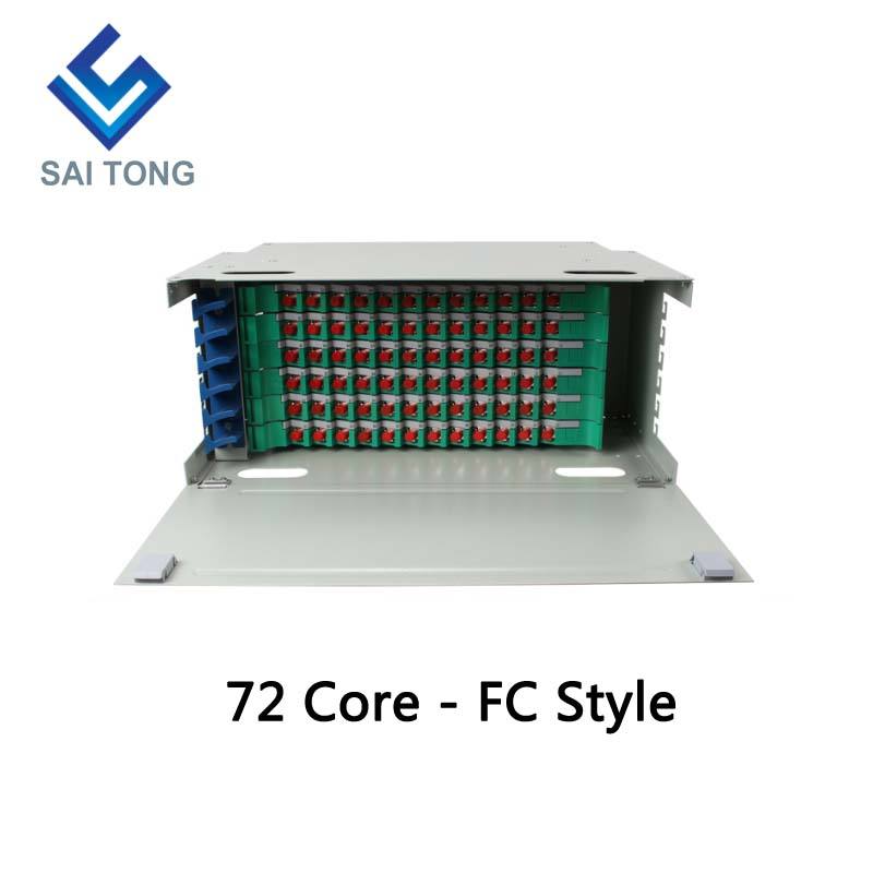 SaiTong FTTH 19 Inch Rack Mount 72 Port Cabinet SC/FC ODF 6 U 72 core Optical fiber Distribution Frame Optional Full Load