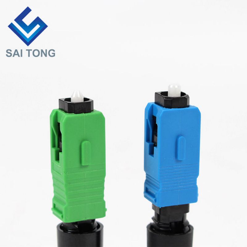 SC APC UPC single mode green blue field assembly optical fast connector fiber optic quick connector for ftth drop cable