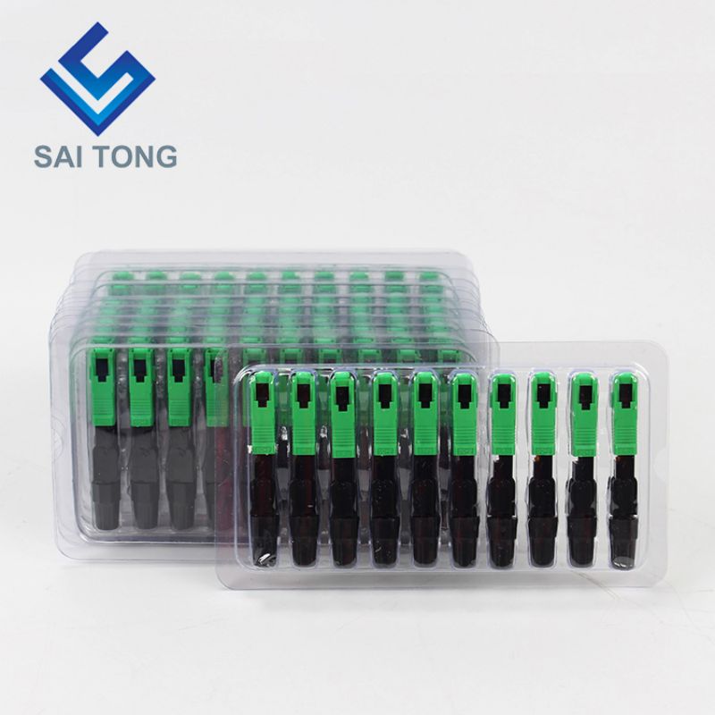 SC APC single mode green blue field assembly optical fast connector fiber optic quick connector for ftth drop cable