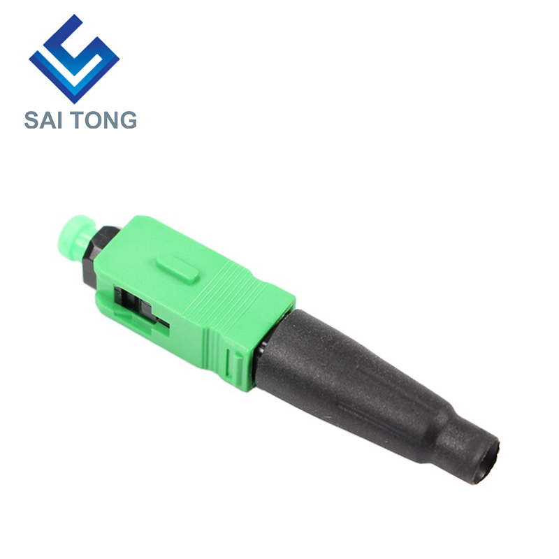 FTTH Fiber Saitong Optic Fast connector sc apc green color fiber cable fast connector Quick Connector Field assembly Singlemode